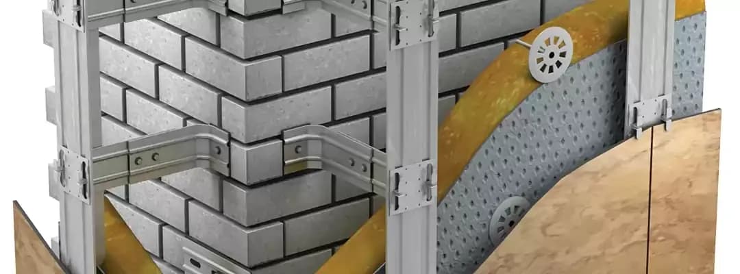 Монтаж подсистемы для вентфасада